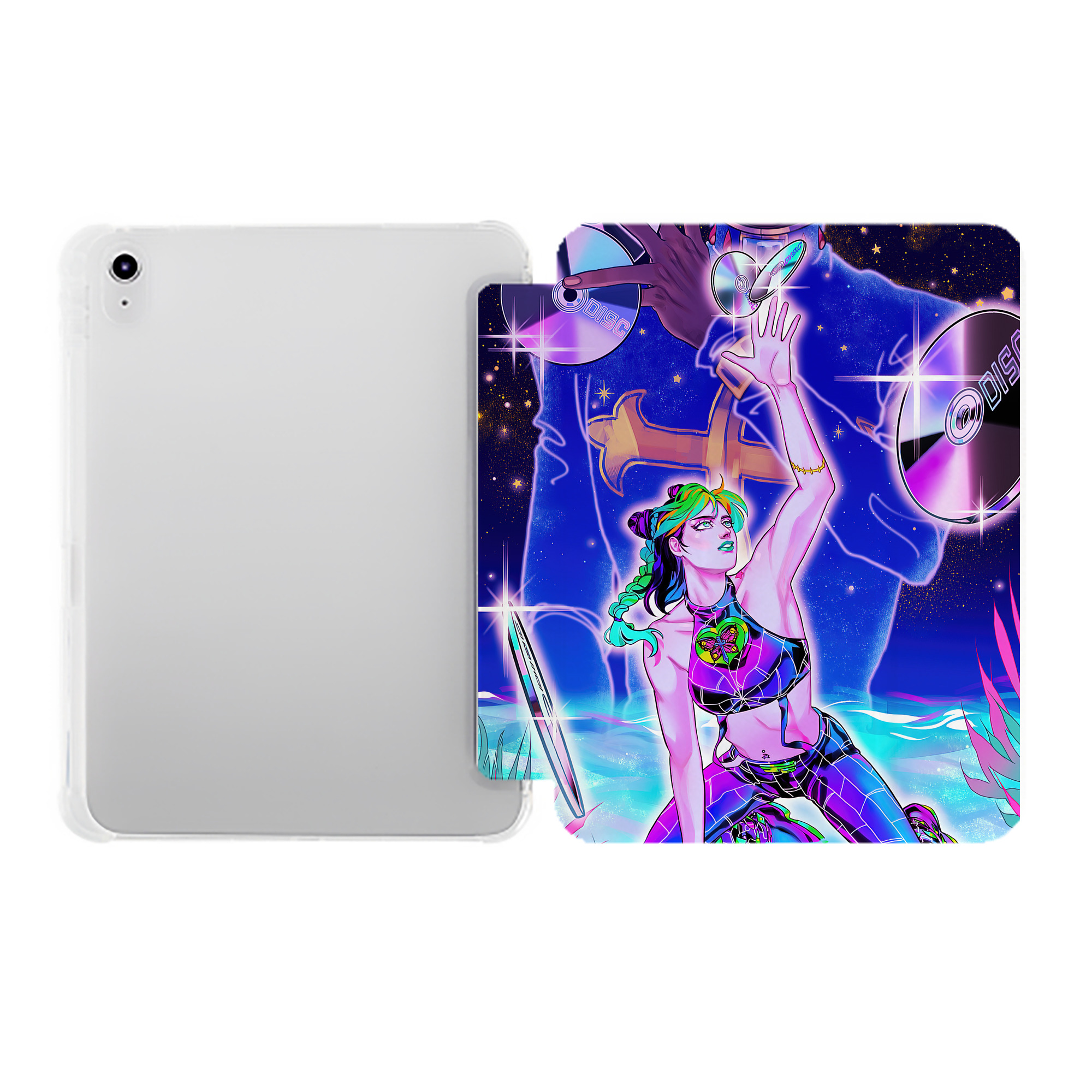 （画像用） ジョジョの奇妙な冒険 JoJo's Bizarre Adventure IPad ケース ペン収納付き 三つ折りスタンド PUレザー×シリコン 対応機種9.5/10.5/10.9インチ